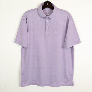 Rhoback The Whaler Heather Stripe Short Sleeve Performance Polo in Lavender M